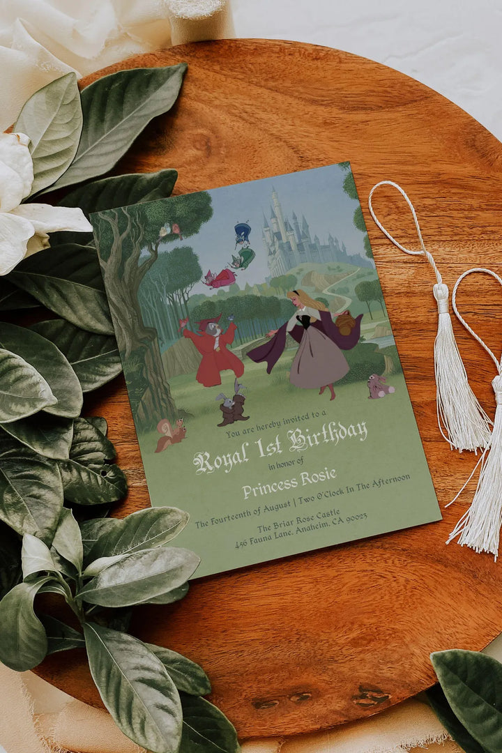 Sleeping Beauty Invitation - Vintage Briar Rose Invitation - Sleeping Beauty Invite - Vintage Princess Birthday Invitation - Princess Invite