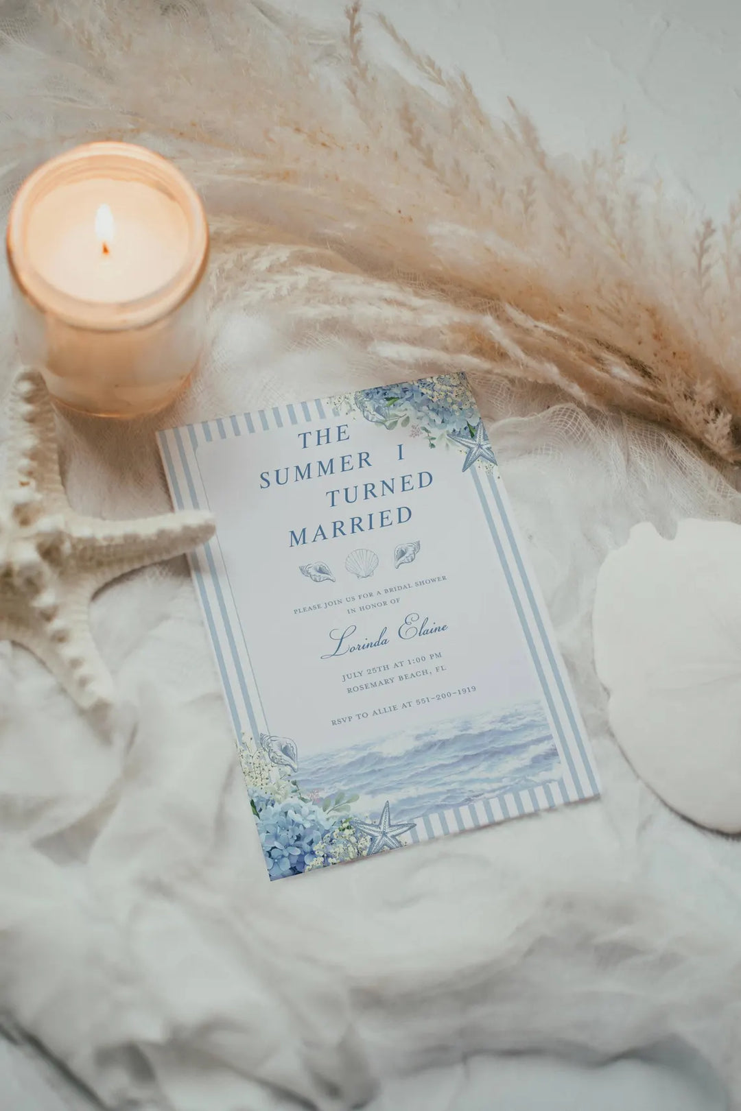 The Summer I Turned Married Invitation - Nautical Bridal Shower Invitation - TSITM Bridal Shower Invite - Coastal Bachelorette Invitation