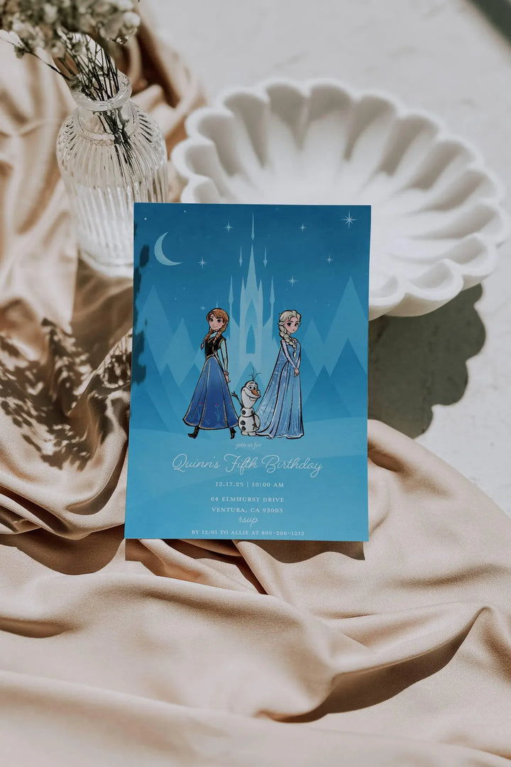 Frozen Birthday Invitation - Ice Princess Birthday Invitation - Frozen Princess Birthday Invitation - Blue Princess Birthday Invitation