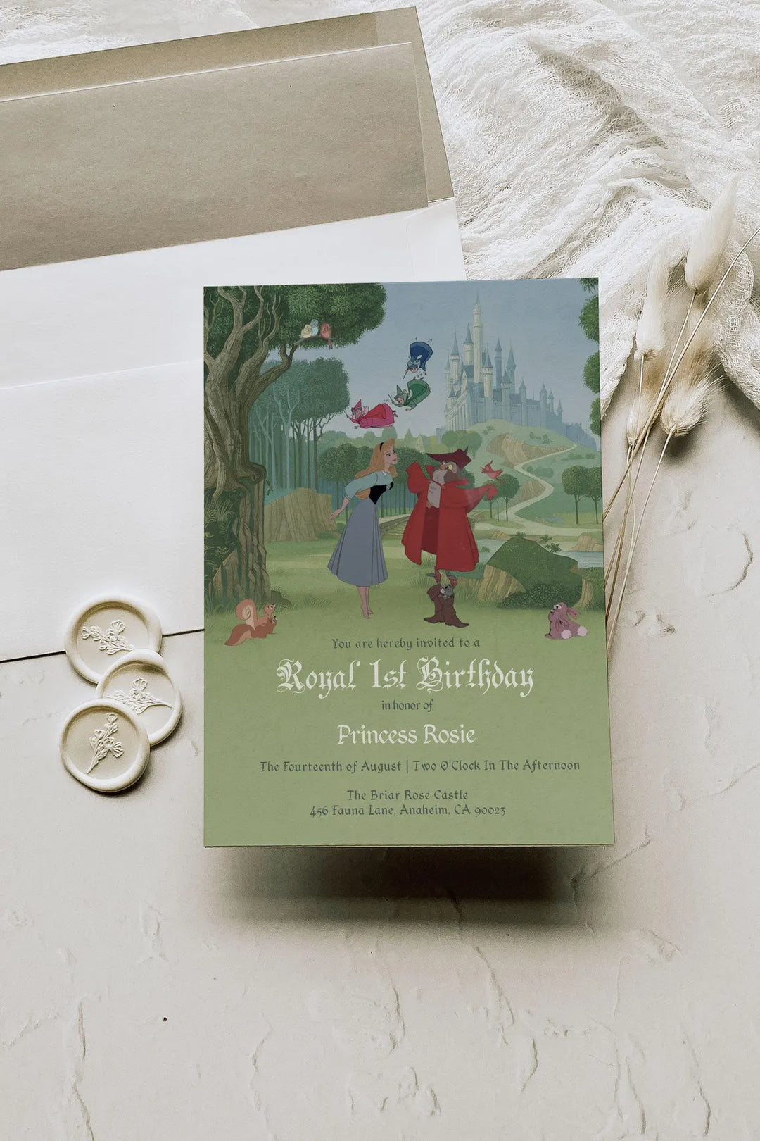 Vintage Sleeping Beauty Birthday Invitation - Vintage Fairy Tale Invitation - Classic Briar Rose Invitation - Classic Princess Invitation