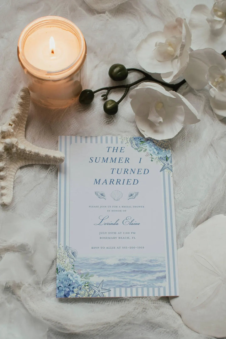 The Summer I Turned Married Invitation - Nautical Bridal Shower Invitation - TSITM Bridal Shower Invite - Coastal Bachelorette Invitation