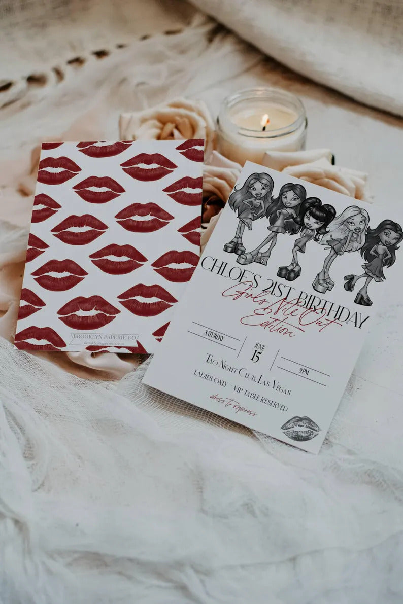 Bratz Birthday Invitation - Doll Birthday Invitation - Y2K Doll Invitation - Brat Doll Invitation - 90s Birthday Invitation - Baddie Doll