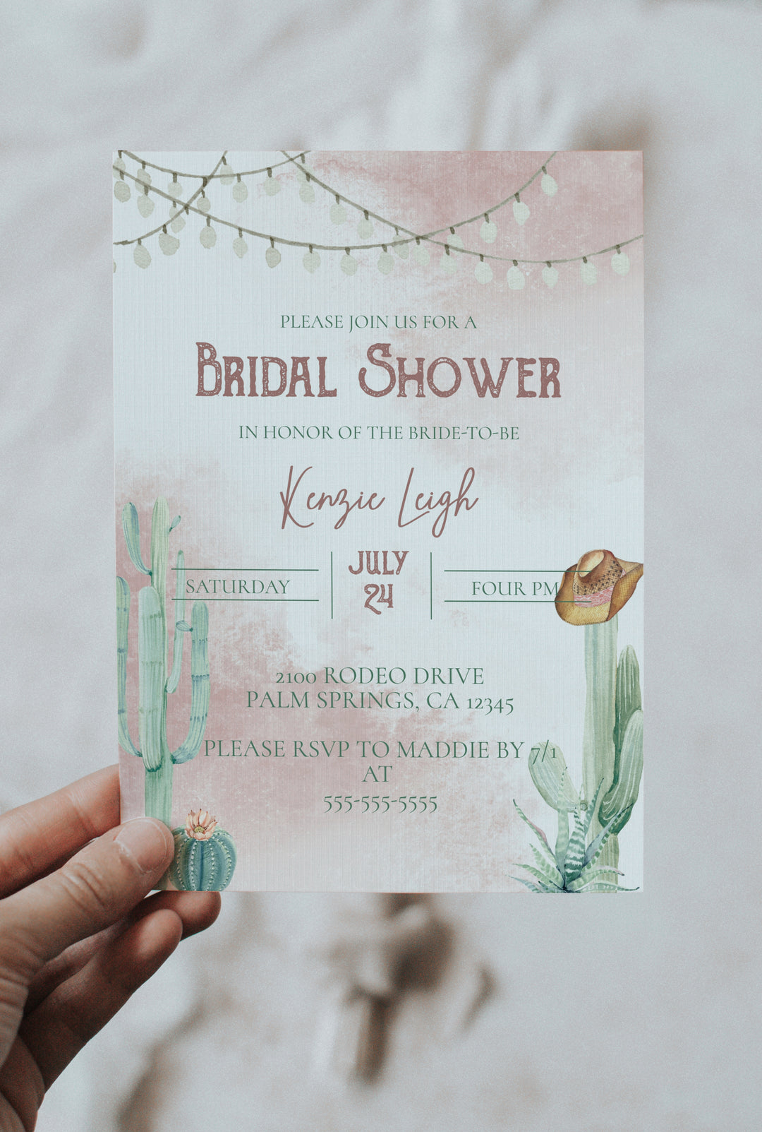 Western Bridal Shower Invitation - Desert Cactus Bridal Shower Invitation - Western Theme Bridal Shower Invitation - Desert Theme Bridal