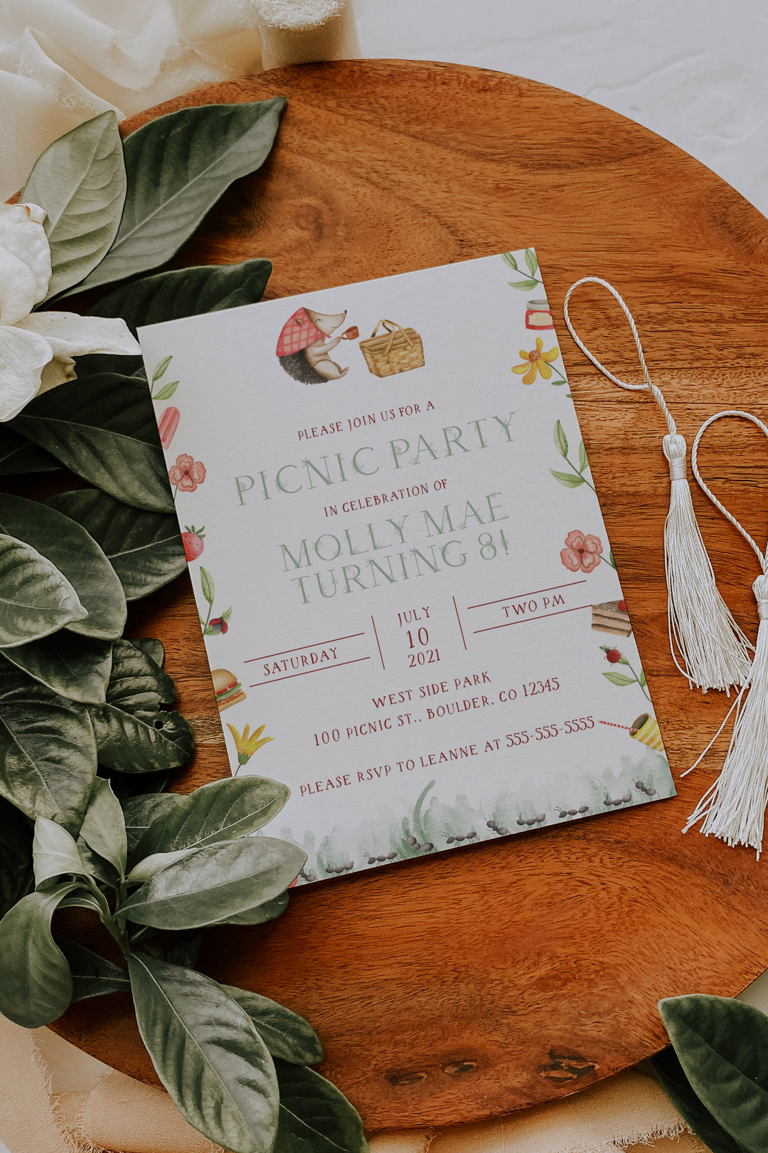Picnic Party Invitation - Picnic Theme Birthday Invitation - Simple Picnic Invitation - Summer Picnic Invitation - Spring Picnic Birthday