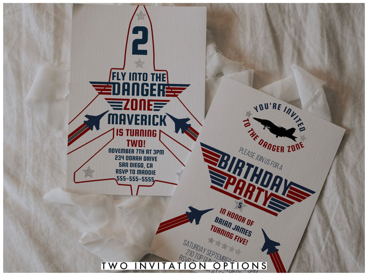 Fighter Pilot Invitation - Top Gun Birthday Invitation Bundle - Top Gun Birthday Games - Fighter Jet Birthday Sign - Boys Airplane Invite