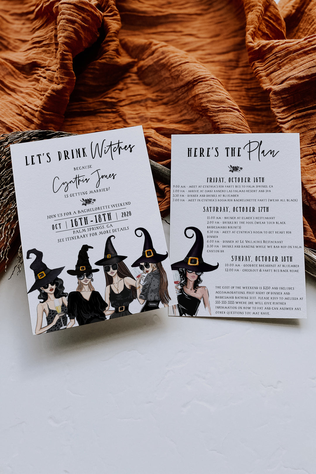 Halloween Bachelorette Party - Witchy Bachelorette Party Invitation - Let's Drink Witches Invitation - Witches Halloween Invitation