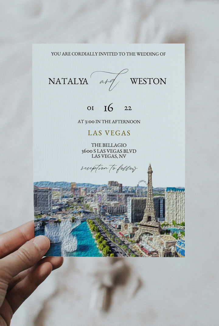 Las Vegas Wedding Invitation - Vegas Invitation - Vegas Wedding Invitation - Las Vegas Wedding Invite - Simple Wedding Invitation - Vegas