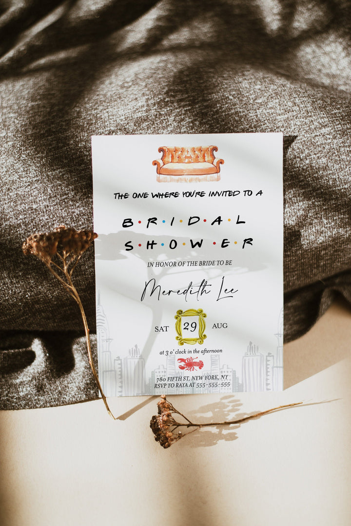Friends Theme Bridal Shower Invitation - Central Perk Bridal Shower Invitation - NYC Bridal Shower Invitation - He's Her Lobster Invitation