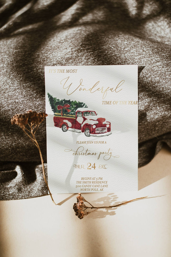 Christmas Party Invitation - Christmas Party Postcard - Holiday Party Invitation - Family Christmas Party Invitation - Christmas