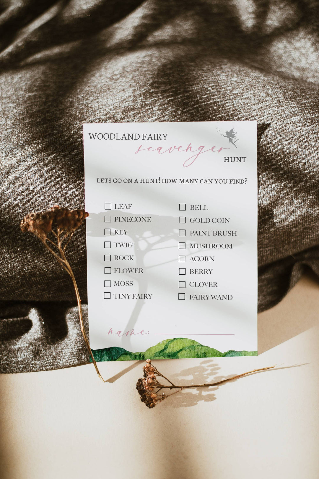 Signs and Games for Enchanted Forest First Birthday - Enchanted Forest Birthday Party Game - What's Your Fairy Name Game - Garden Party DIY
