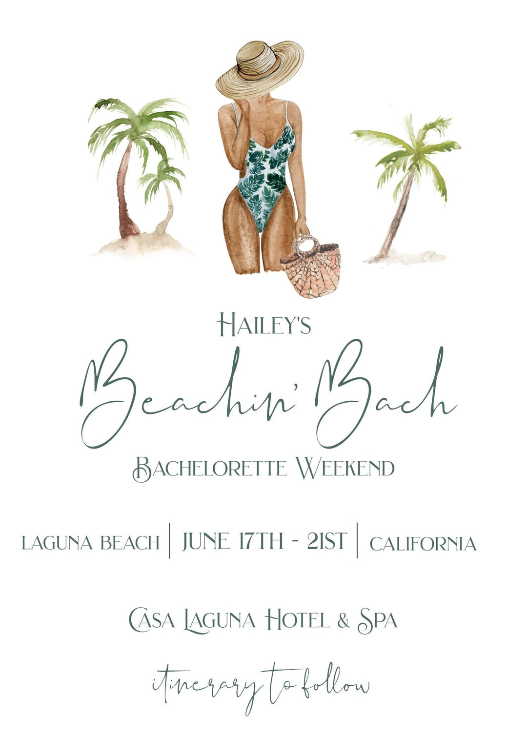 Beach Bachelorette Weekend Invitation - Beachin' Bach Invitation - Girls Trip Weekend Invitation - Beach Bachelorette Party Invitation