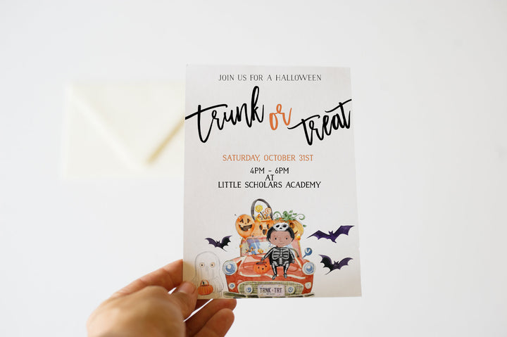 Trunk or Treat Halloween Invitation - COVID Halloween Party Invitation - 2020 Halloween Party Ideas - 2020 Halloween Invitation - Costumes