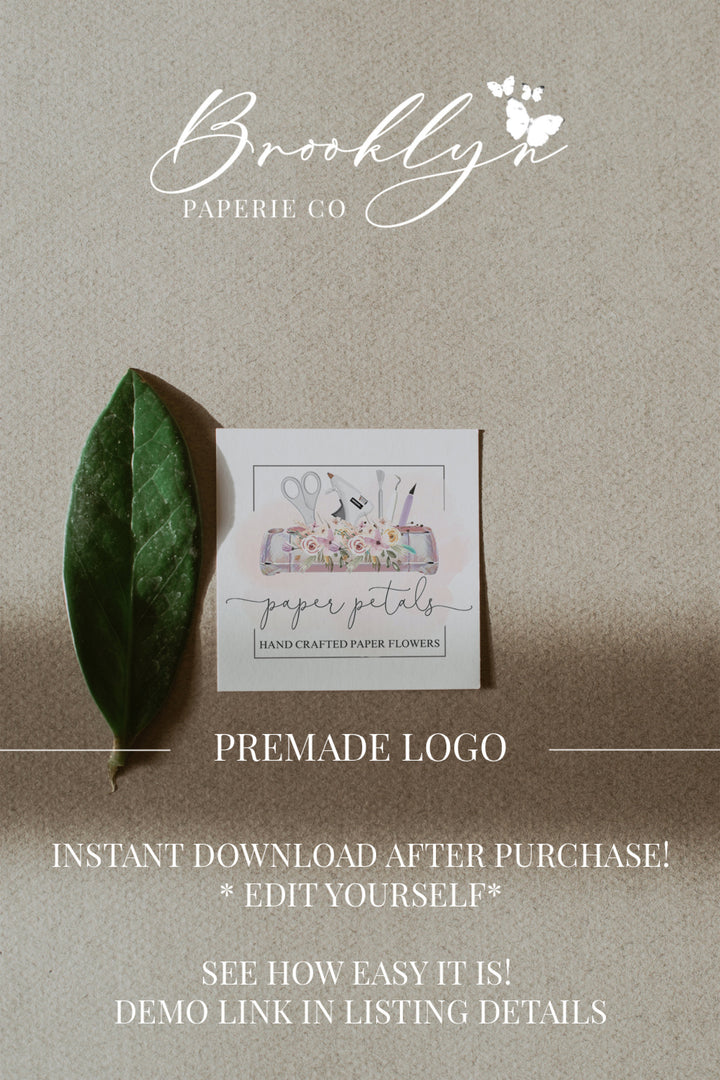 Paper Florist Logo - Paper Crafter Logo - Cricut Paper Flower Creator Logo - Cardstock Flower Maker Logo - Crafty Cricut Creator Logo - Logo
