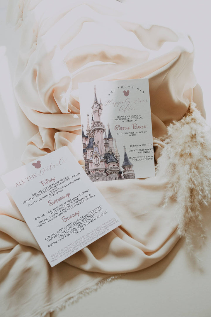 Theme Park Bachelorette Weekend Invitation - Castle Bridal Shower Invitation - Bachelorette Party Invitation - Princess Bachelorette Invite