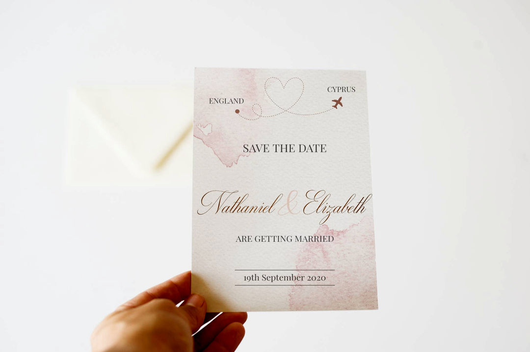 Destination Wedding Invitation - Blush Pink Destination Wedding Suite - Blush and Gold Destination Wedding Invitation - Wedding Abroad