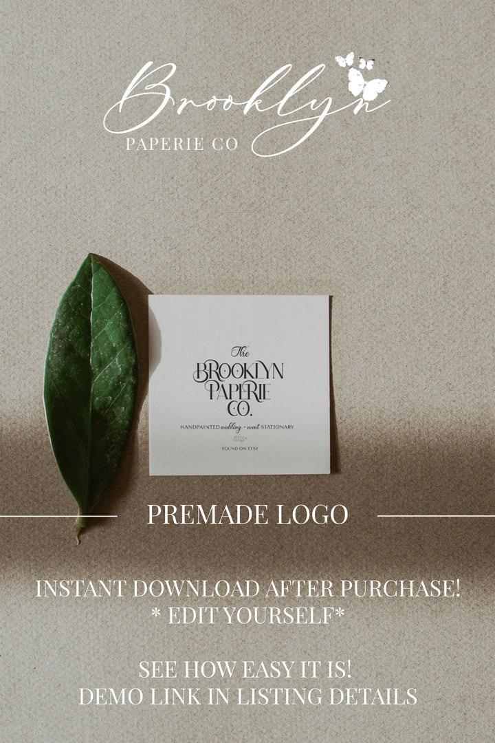 Premade Logo Design - Minimalist Premade Logo Design - Event Stylist Logo Design - Photographer Logo Design - Boutique Logo Design