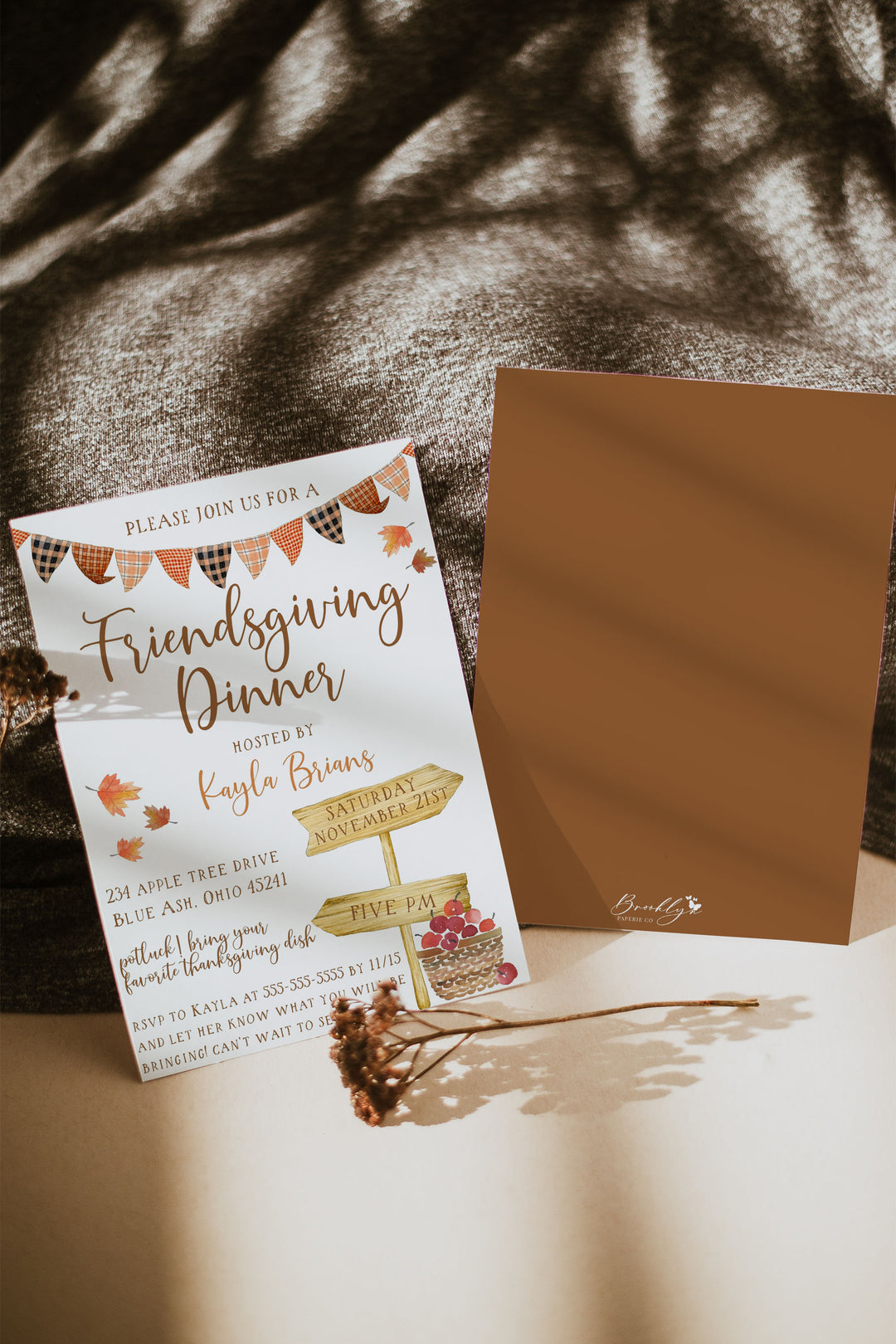 Cute Friendsgiving Dinner Invitation - Fall Inspired Friendsgiving Invitation - Friendsgiving Party Supplies - Thanksgiving with Friends