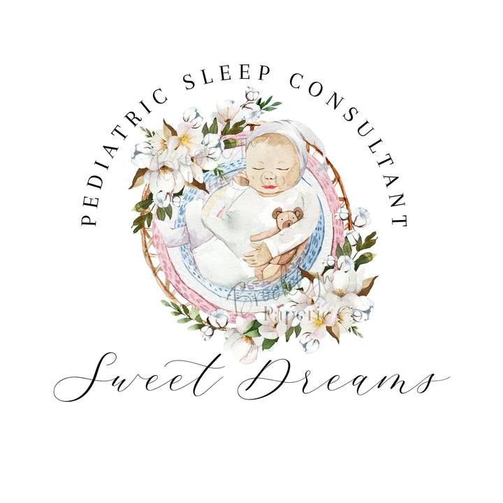 Pediatric Sleep Consultant Logo - Home Daycare Logo - Home Nursery Logo - Child Caregiver Logo - Pediatrics Logo - Midwife Logo - Baby Logo