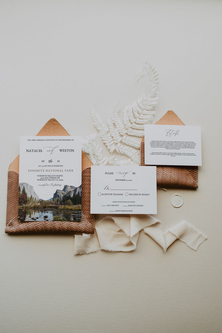 Yosemite Valley Destination Wedding Suite - Yosemite National Park Wedding Invitation - Yosemite Wedding Invitation - Yosemite Destination