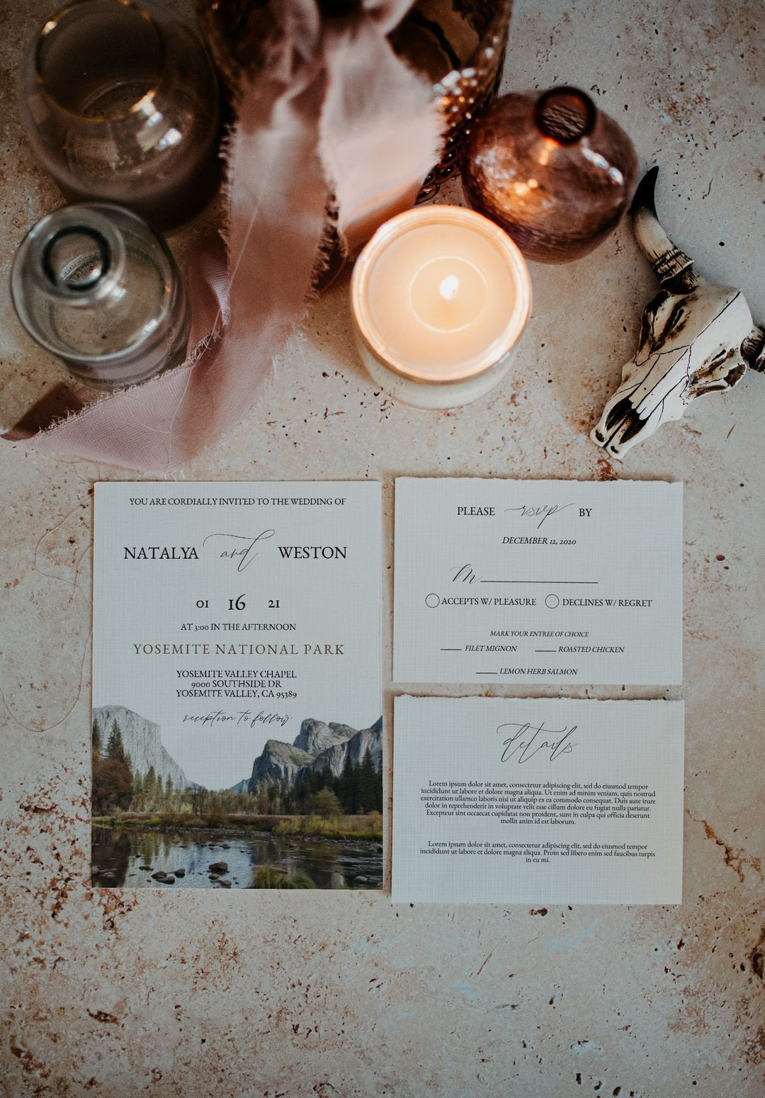Yosemite Valley Destination Wedding Suite - Yosemite National Park Wedding Invitation - Yosemite Wedding Invitation - Yosemite Destination